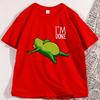 Kawaii Dead Tired Frog T Shirt Cute Sleepy Cotton Short Sleeve Tshirt Streetwear Trendy Round Neck Graphic Tees Male Clothing