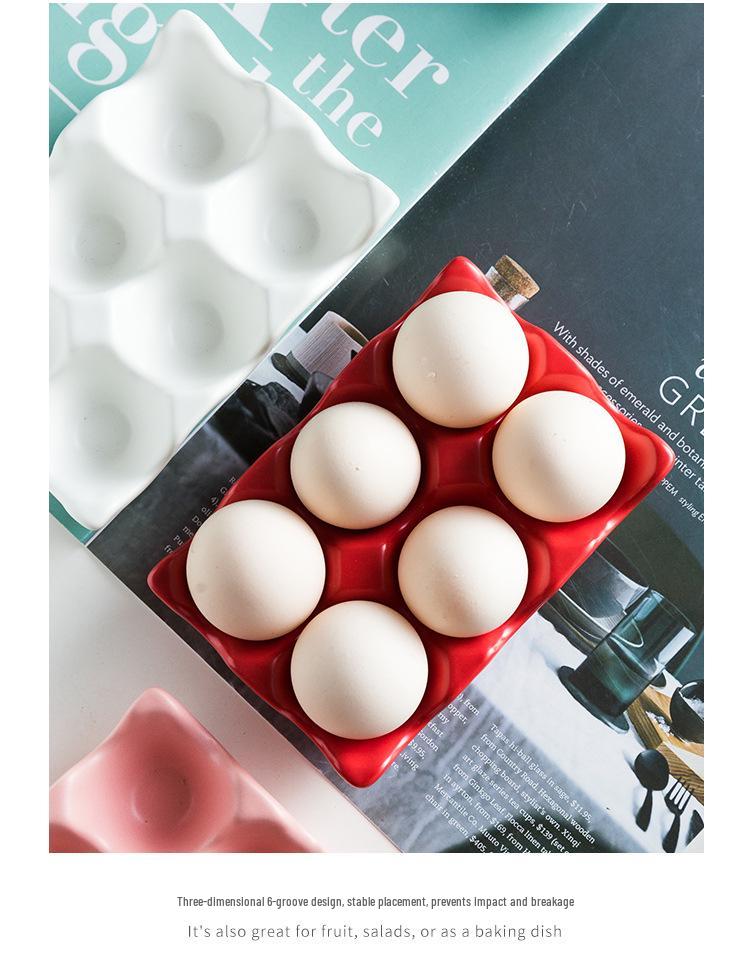 Ceramic Egg Holder Tray for Kitchen Tableware Supplies