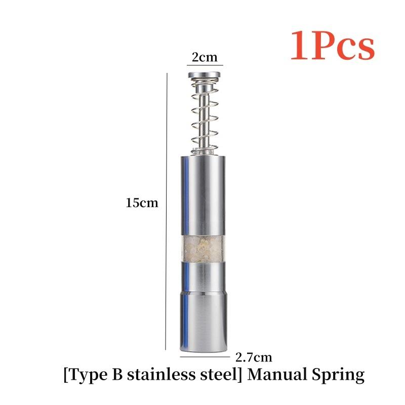 Manual Press Type Pepper Grinder Sets Stainless Steel Home Sea Salt Black Pepper Mill Finger Grinding Spice Crude Salt Grinder