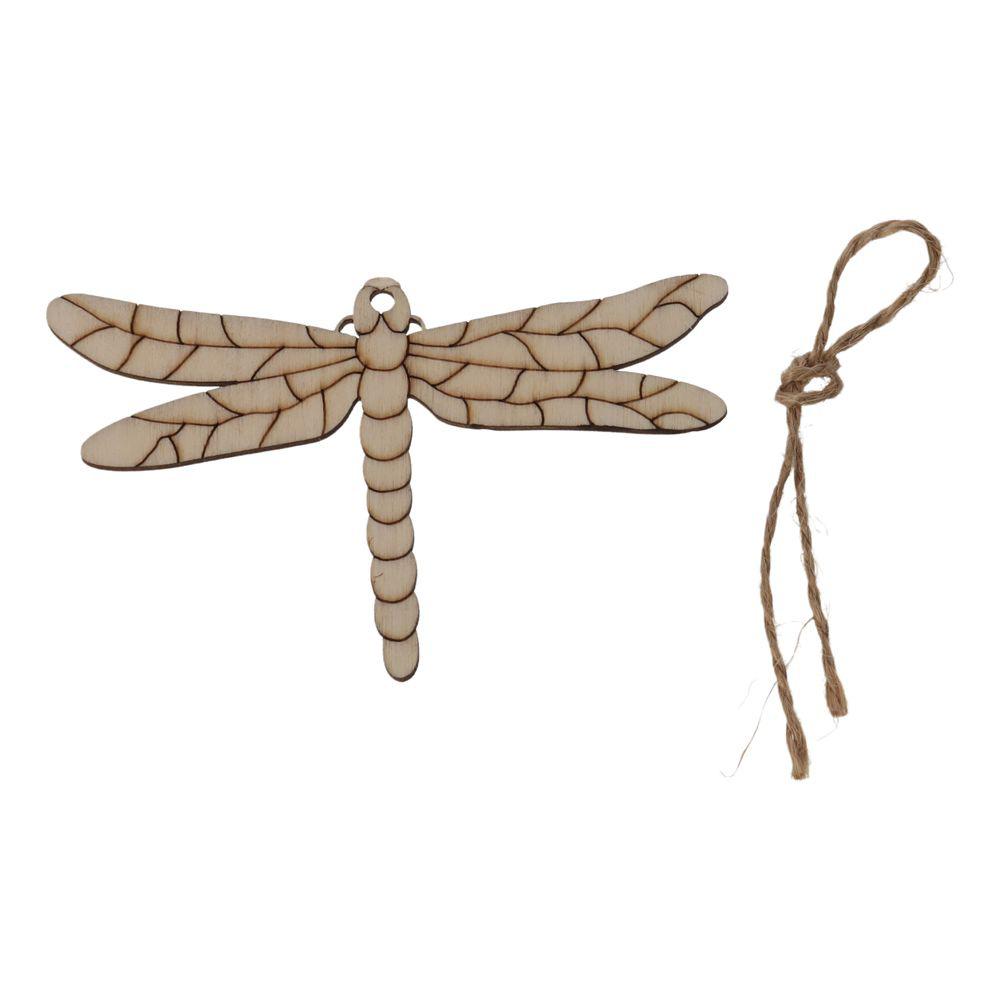 30pcs Dragonfly Shaped Wooden Dragonfly Cutouts Wooden Color about 9.7*6cm Unfinished Wood Slices Plywood Material