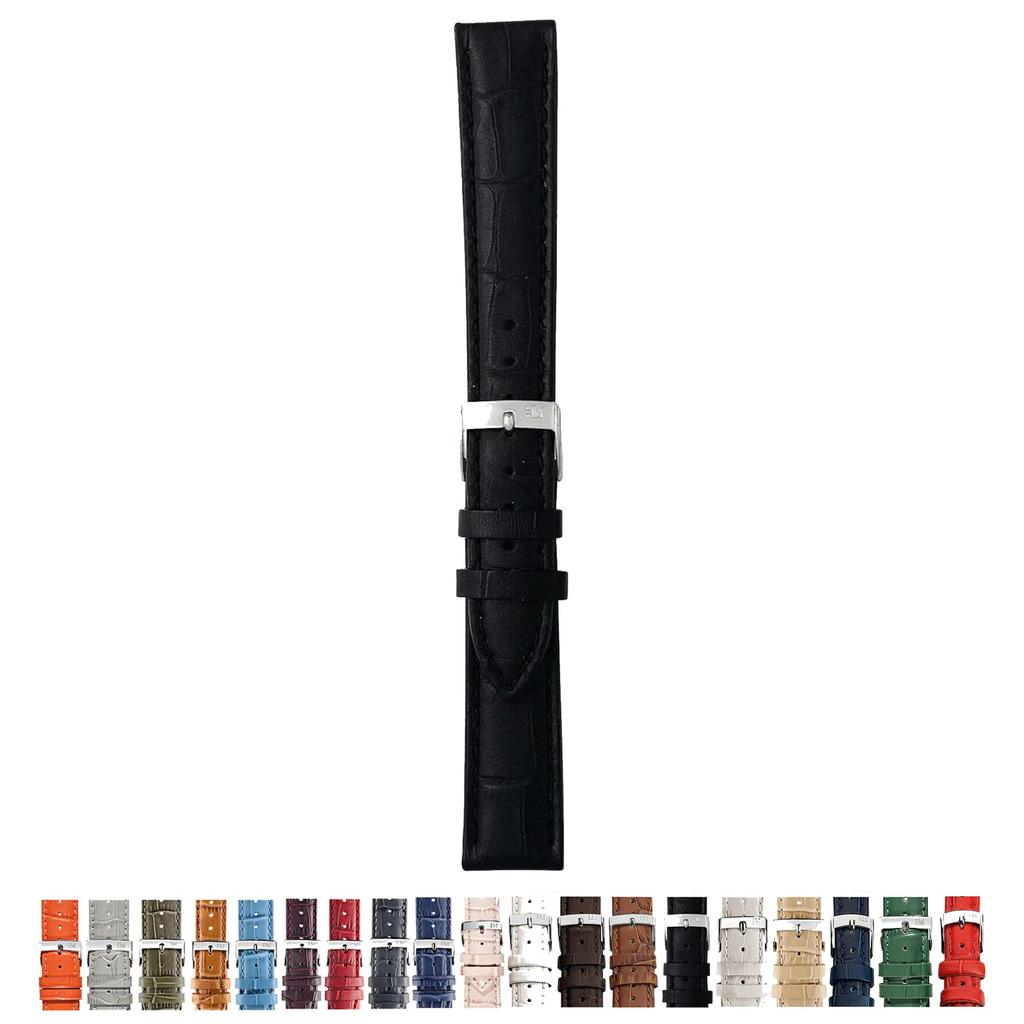 MORELLATO Watch Band BOLLE 20mm Embossed Cowhide Y2269 480 019 020 [MORELLATO] XL, length, Black, Leather,