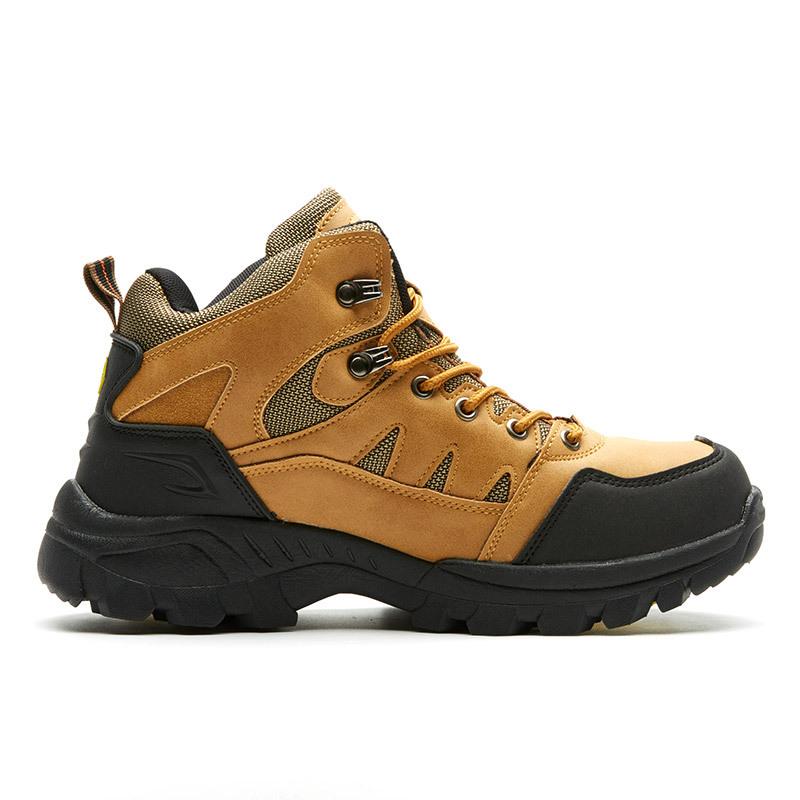 Autumn and Winter New High-top Leather Sneakers Men's Lightweight Mountaineering Boots Couple Large-size Outdoor Hiking Shoes Travel Shoes