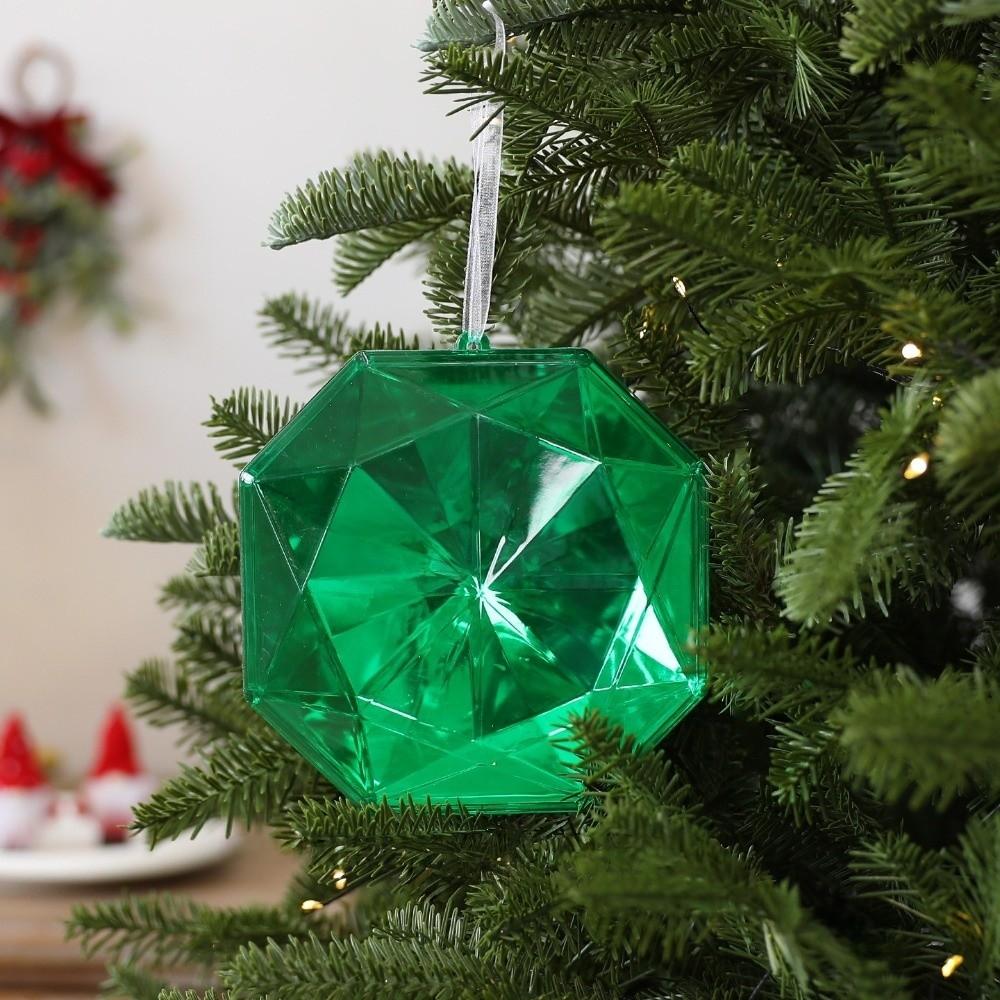 Shining Gemstone Christmas Pendants Transparent Christmas Tree Ornaments Holiday Party Supplies