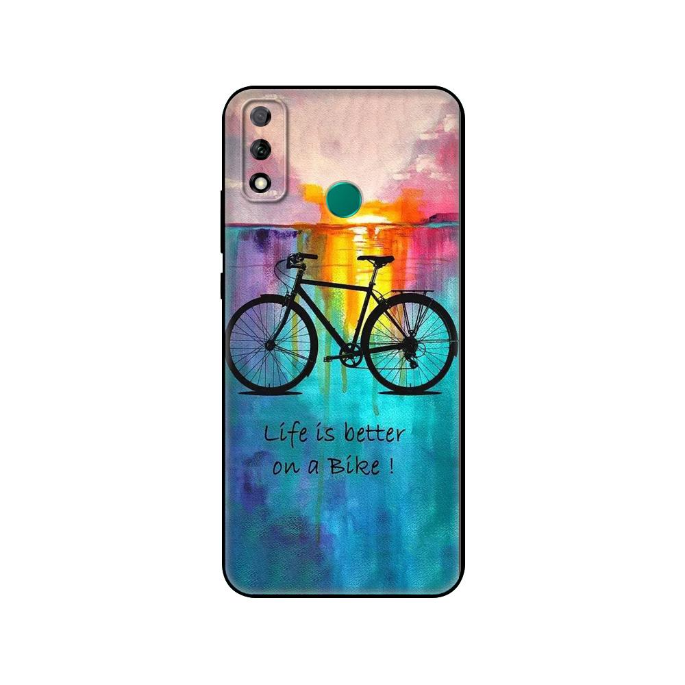 Black Tpu Case For Huawei Y9S Y6S Y8S Y5P Y7P Y8P Case For Huawei Y5 Lite Prime 2018 Y6 2019 Cover BIKE CYCLING Art