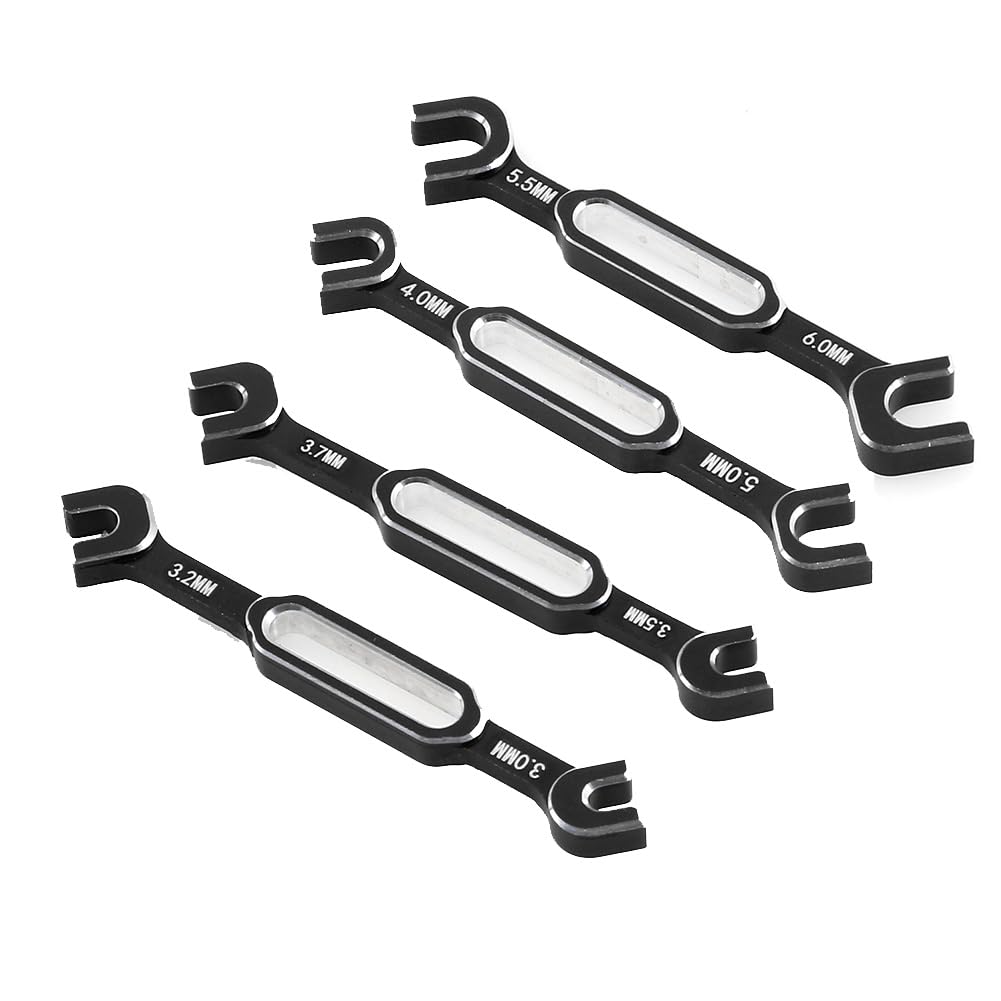 Aamuum Wrench Adjustment Push Rod Wrench Turnbuckle Nut Ball End Joint Remover Tool for RC Car Replacement Parts 3/3.2/3.5/3.7/4/5/5/5.5/6mm-Black
