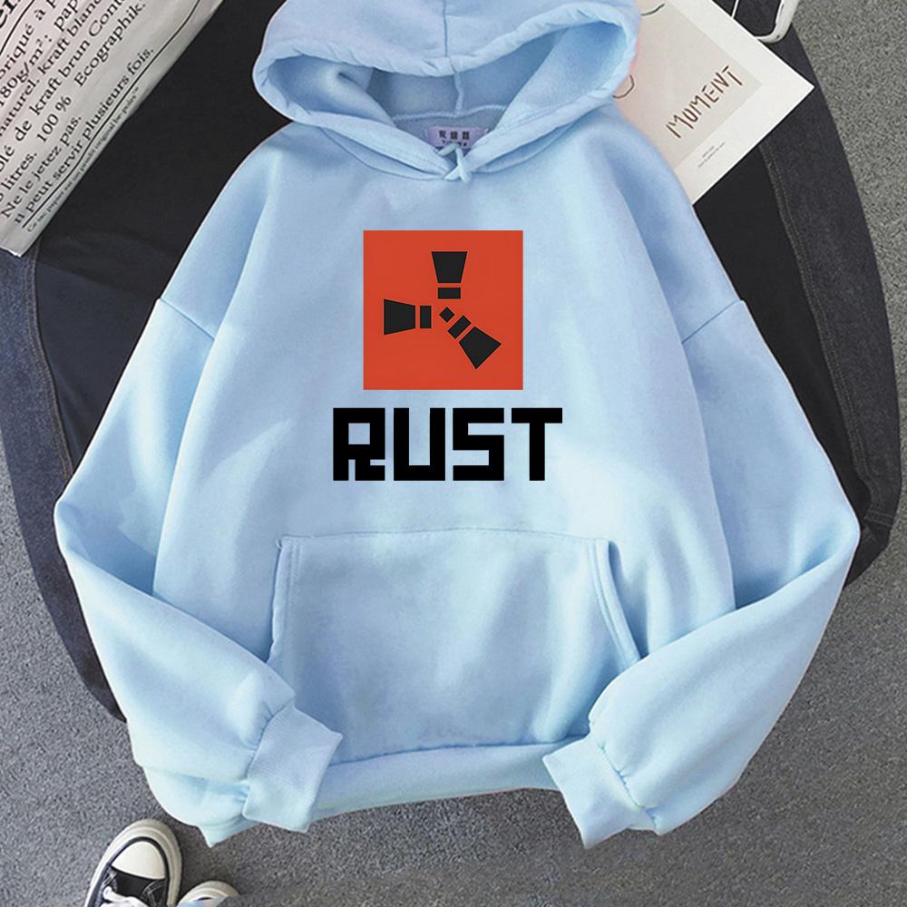Game RUST Print Hoodie Loose Streetwear Men Pullovers Oversized Clothing Winter Sweatshirts Fleece Long Sleeve Sudaderas