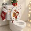 Santa Bathroom Accessories for Winter Funny Christmas Toilet Seat Decal, Waterproof PVC Lid Decoration Stickers Creative Holiday Home Decorations