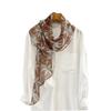 Spring and summer with rigid needs! Light and thin georgette small silk scarf! Retro cashew flower narrow silk long scarf yarn scarf