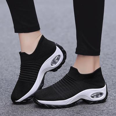 Kadın Günlük Ayakkabılar Moda Yastıklı Dolgu Topuk Spor Ayakkabılar Yürüyüş Spor Ayakkabıları File Platform Kadın Koşu Ayakkabıları Zapatillas De Mujer