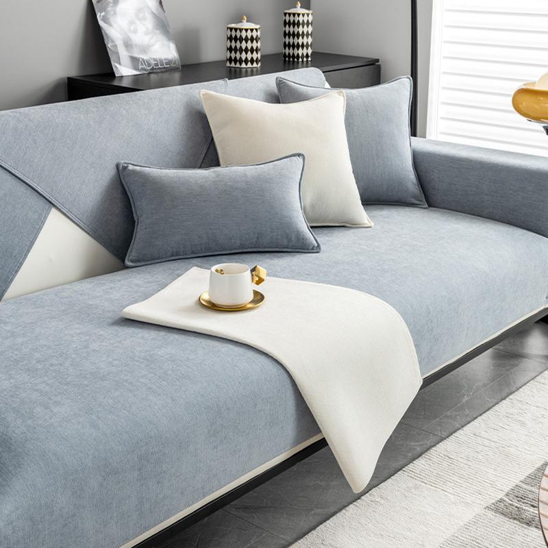1PCS Luxury Chenille Sofa Cover Mat For Living Room Universal Non-Slip Couch Slipcovers L-shaped Sofa Towel Protector Home Decor 70x70cm 1pcs