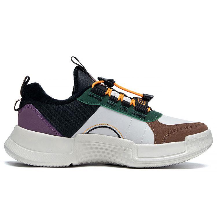 Li Ning Kids Sports Lifestyle Series Fashion Classic Letter Color Block Low Top Casual Shoes Kids Casual Shoes YKCS192-7