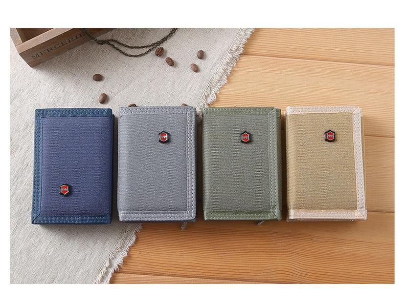 Men's Korean Style Canvas Tri-fold Wallet for Youth and Students