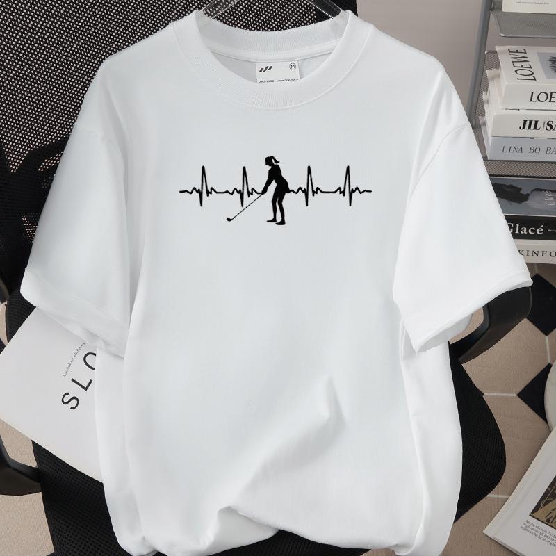 Unisex Golf Print Pure Cotton Short-Sleeve T-Shirt