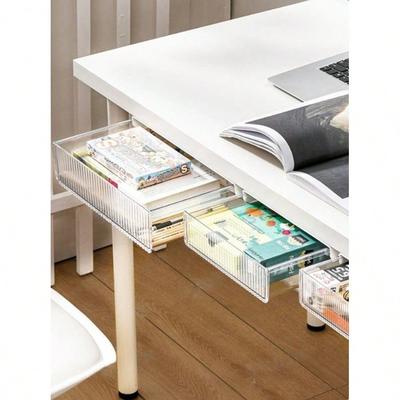 Under Desk Storage Drawers Slide Out,Stick On Drawers,Under Desk Organizer Hidden Under Table Drawer for Home, Office School Organization and Storage