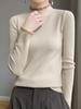 Women's Stylish Half-High Neck Knit Sweater - Lace Base Layer for Autumn & Winter