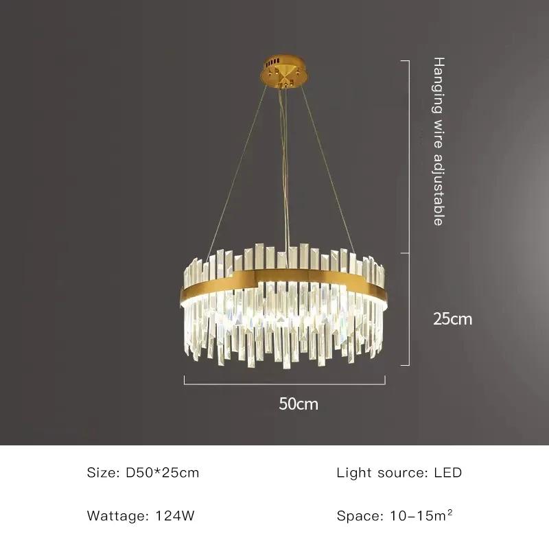 

Современная роскошная хрустальная люстра полного спектра, скандинавское золото, простая круглая люстра для гостиной, спальни, столовой, освещение 3 color changeable