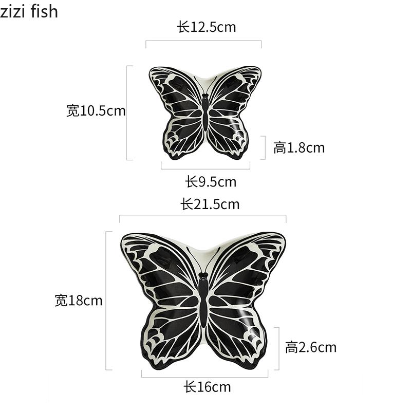 Creative Ceramic Butterfly Plate Dessert Plate Snack Plate Sushi Plates Fruit Salad Plates Restaurant Specialty Tableware