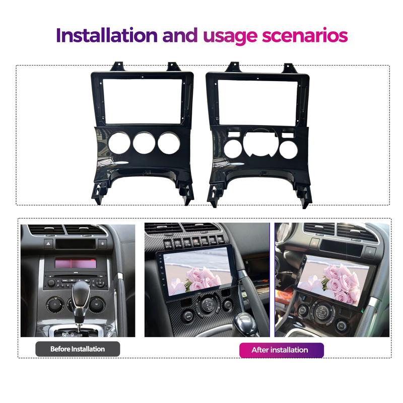 2Din 9inch Car Radio Fascias Installation Dash Frame For Peugeot 3008 5008 2009-2016  Panel DVD Gps Mp5 Android Player Trim