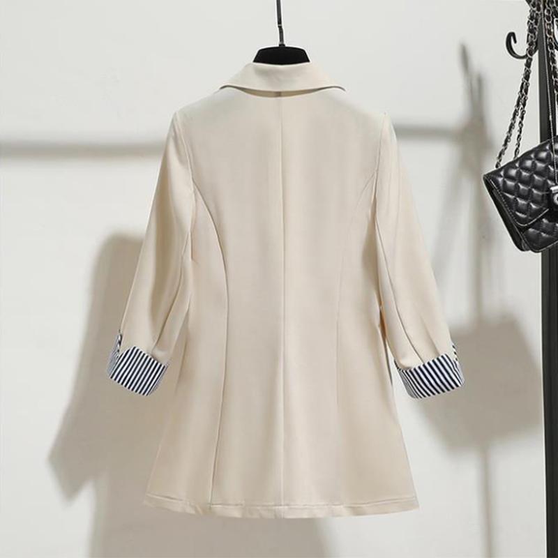 Damen Anzugjacke Slim Drapierung Dünne Sektion Dreiviertelärmel Elegante Blazerjacke Damen Lockerer Dünner Mantel Bequem und Atmungsaktiv