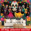 2D Flat 1-piece Background for the Day of the Dead, Size 180 X 43.31 Inches | Mexican Halloweenzyc