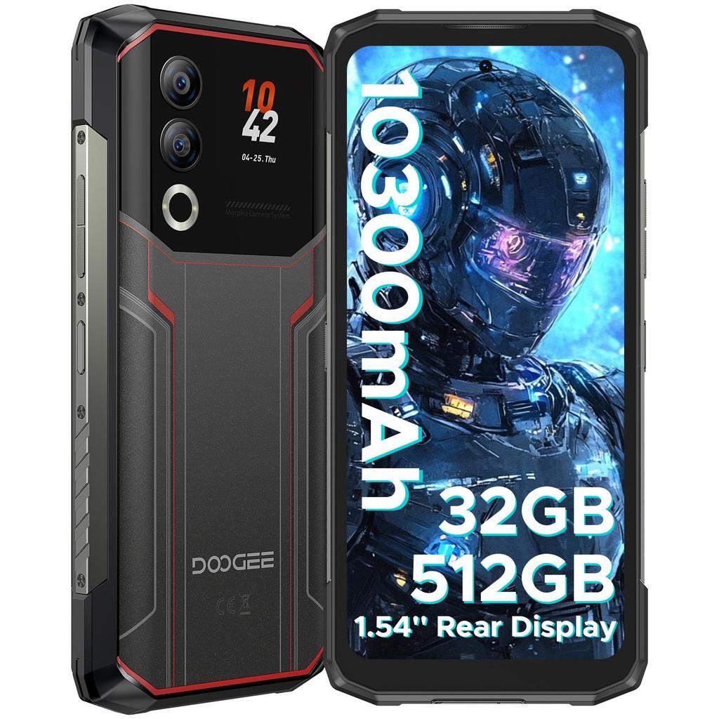 DOOGEE Blade20 Ultra Rugged Smartphone, 32GB+512GB, 1.54" Rear Screen, 10300mAh, 50MP, 6.6" HD+, 3 Card Slots/NFC/IP68