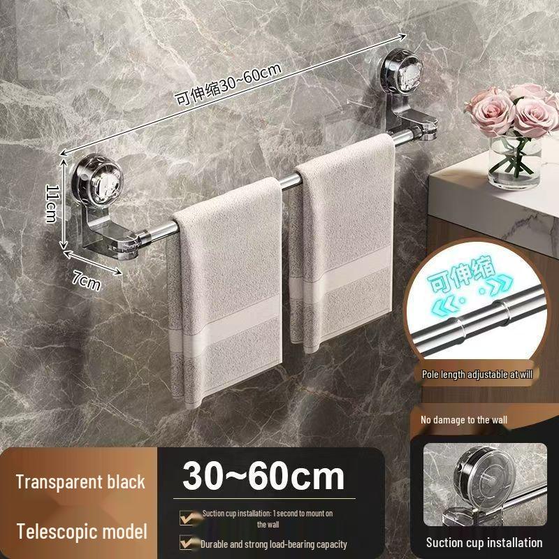 Rotating, Punch-Free Suction Cup Towel and Slipper Rack for Bathrooms