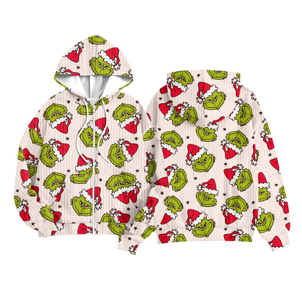 Children Girls And Boys Fashion Jacket Casual Printed Long-sleeved Hooded Cardigan Sweatshirts