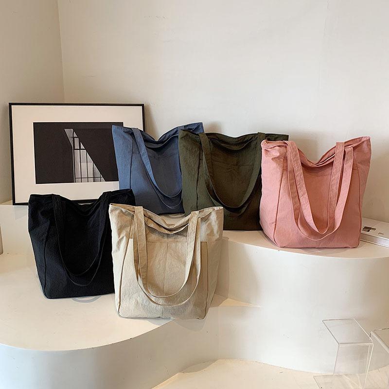 New Style Nyl Casual Large Bag Commuter Handheld & Single-Shoulder Cloth Bag for Women, Retro-Style Large-Capacity Tote Bag