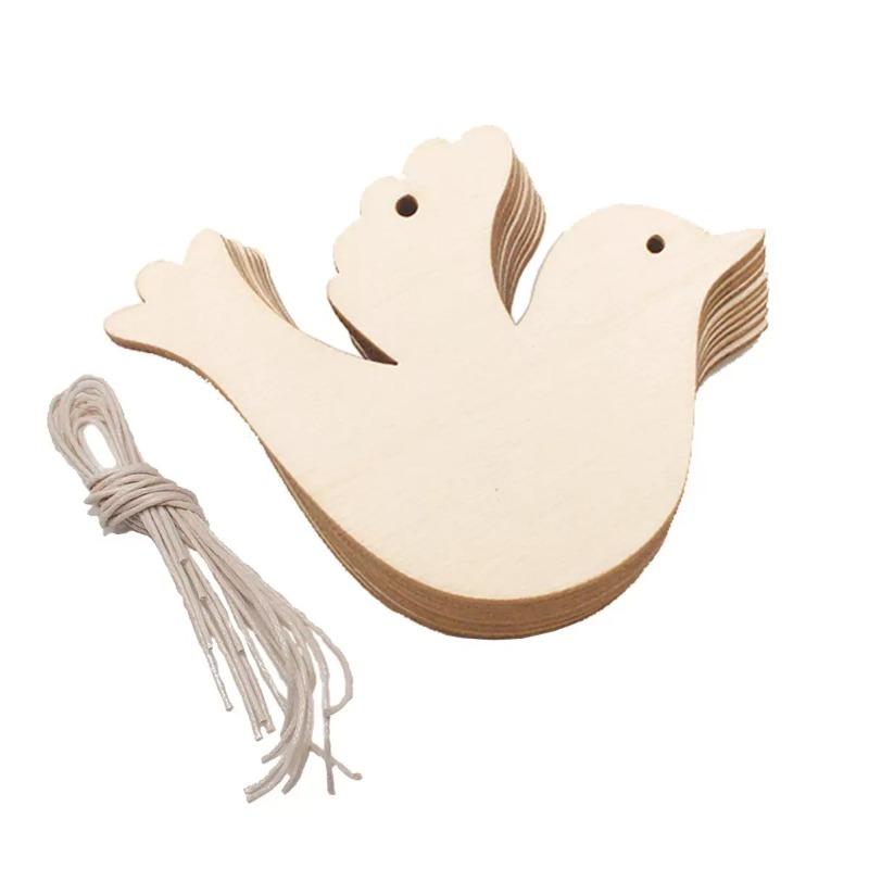 10pcs DIY Wooden Christmas Balls Decoration Round Craft Baubles Tags Hanging Ornament for Christmas New Year Pendant Decor
