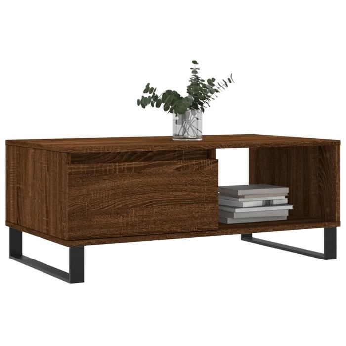 VidaXL Coffee Table Brown Oak 90x50x36.5 Cm Engineered Wood 830579