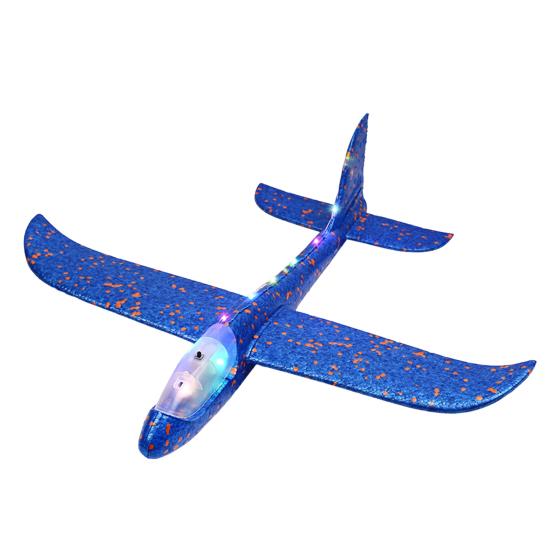 Large Foam Glider with LED Lights EPP Hand Throw Airplane Toy for Kids Outdoor Flying Toy for Boys Girls Crash-Resistant Outdoor Play Gift for
