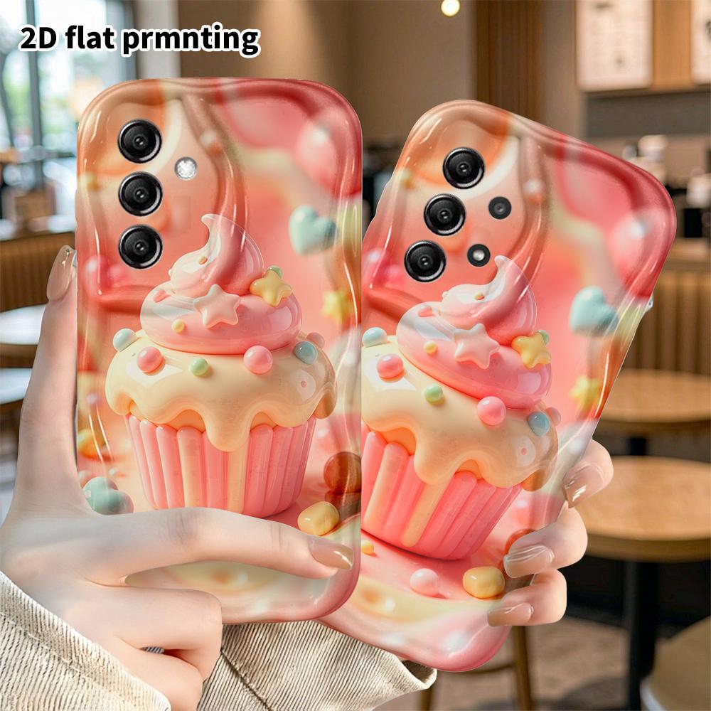 Phone Case: 2D Flat Design Suitable for Samsung Galaxy A34 A35 M05 M06 S20 S22 S21 FE Plus 5G Protective Case, Cupcake, Perfect Christmas and Hallowee
