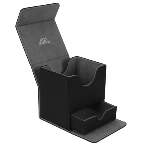 

AEGIS GUARDIAN Card Deck Box with Dice Tray for MTG Cards, Commander Deck Box, Fits Over 150 Sleeved Cards, PU Leather Card Storage Box with Strong Ma