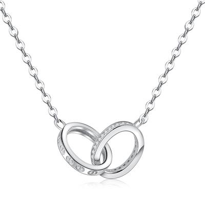 Argento S925 Design Creativo Catena Clavicola Vento Ins Temperamento Super Fata Accessori Ciondolo Anello Gioielli Interbloccati