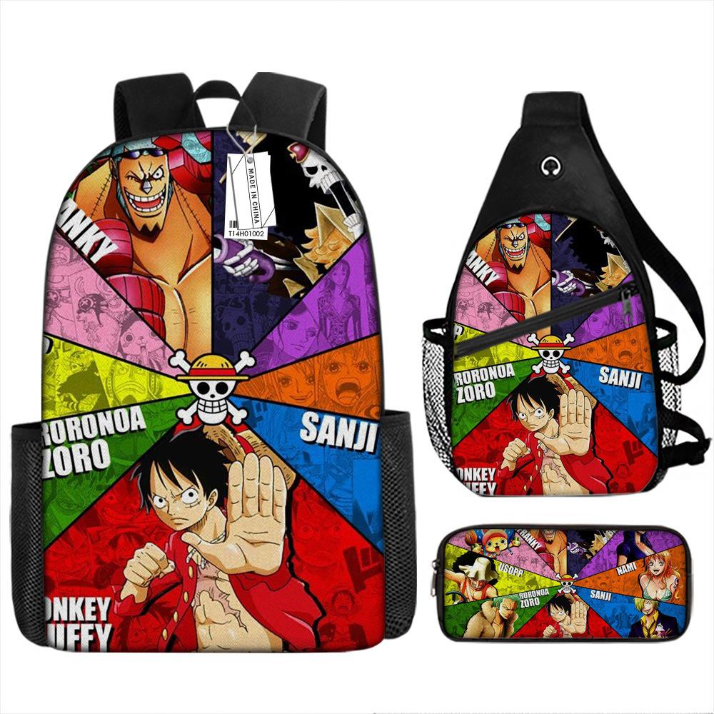 ONE PIECE Cartoon Animation Primary School Third or Fourth Grade Light Burden Reduction Primary and Secondary School Students Storage Bag Storage Bag
