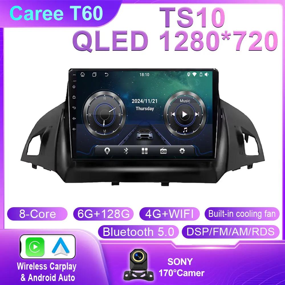Car Radio For Ford C-MAX Kuga 2 Escape 3 2012 - 2019 Carplay Autoradio Android 14 Auto 4G WIFI GPS Car Multimedia Touch Screen