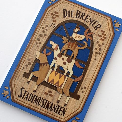 KINOWA "The Bremen Town Musicians" Woodcut Original Handmade Kit Fairy Tale Grimm's Fairy Tale Made In Japan