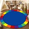 Tappeto Rotondo con Bordo Arcobaleno Tappetino Colorato per Bambini Antiscivolo Lavabile Tappeto per Pavimento Decorazione Soggiorno Camera da Letto Cameretta