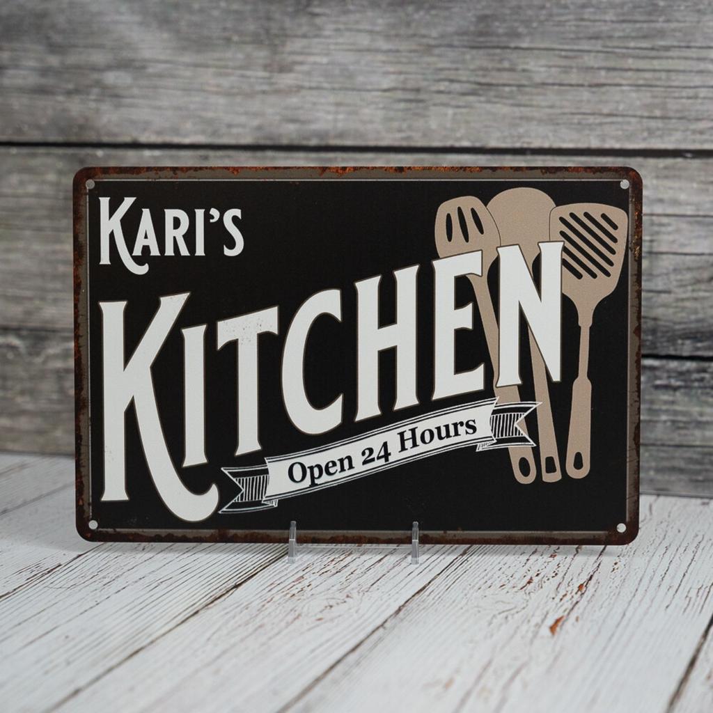 Personalized Metal Wall Art Kitchen Decorative Sign Waterproof