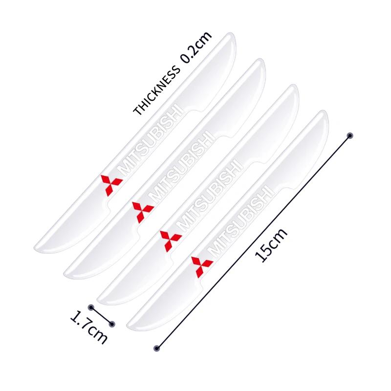 4pcs Clear Car Door Edge Protective Stickers For Mitsubishi ASX Lancer Pajero Outlander L200 EVO Lancer EX Car Accessories Decor