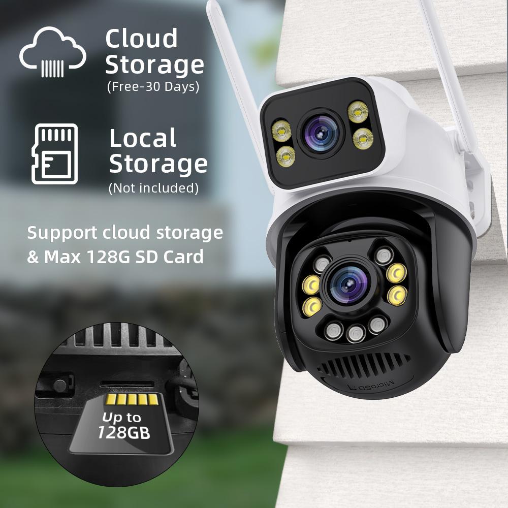 Camere de supraveghere Wifi de 8MP Cameră de securitate fără fir, impermeabilă, pentru exterior, Detectie umană AI, Cameră IP CCTV Dahua, Viziune de noapte