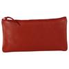 Flat Leather Pencil Case - CLAIREFONTAINE - Ruby - Vegetable-tanned Lambskin - Red - Flat Format