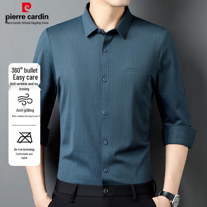 Pierre Cardin Men's Seamless Wrinkle-Resistant Long-Sleeve Shirt