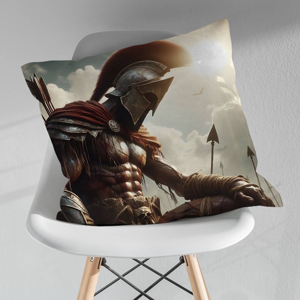 Cool Art Sparta Warrior Pillowcase for Sofa Room Office Decor Printing  Merchandise AllMatch Cushion Cover