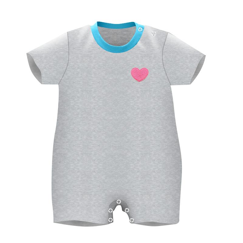 

Весенне-летний детский комбинезон для мальчиков и девочек, хлопковые цельные боди в полоску, одежда с короткими рукавами и кнопками для новорожденных 74 синий/розовый