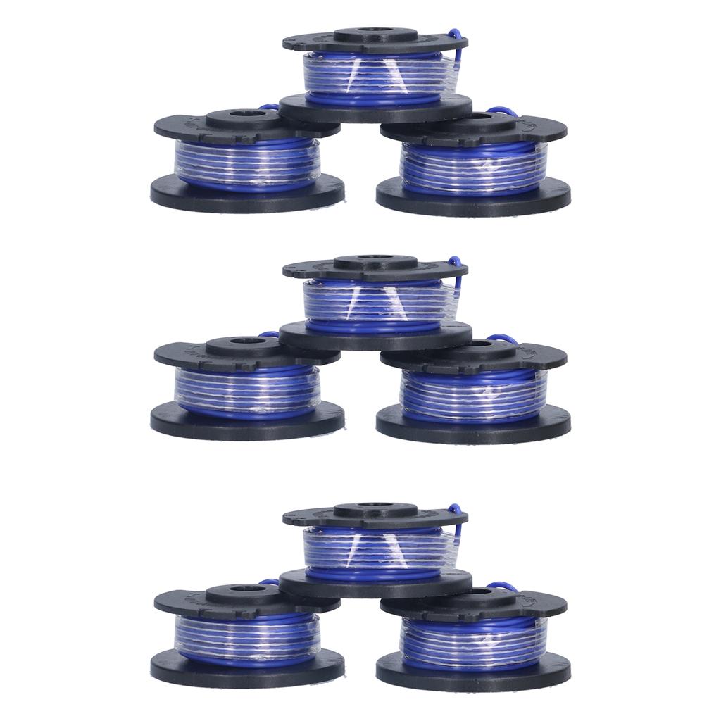 9Pcs Trimmer Spool Line with Cap Replacement Parts Fit for Ryobi 18 24 40V Lawn Mower