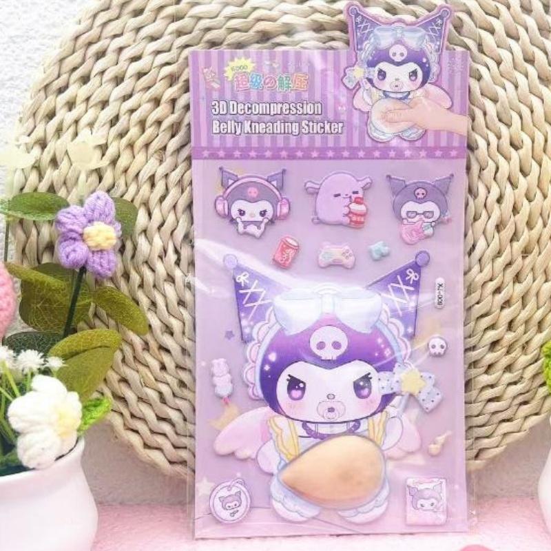 1Pcs Kawaii Sanrio Hello Kitty Soft Puffy Butt 3D Stickers DIY Laptop Scrapbook Phone Case Decor Decals Decompression Gifts
