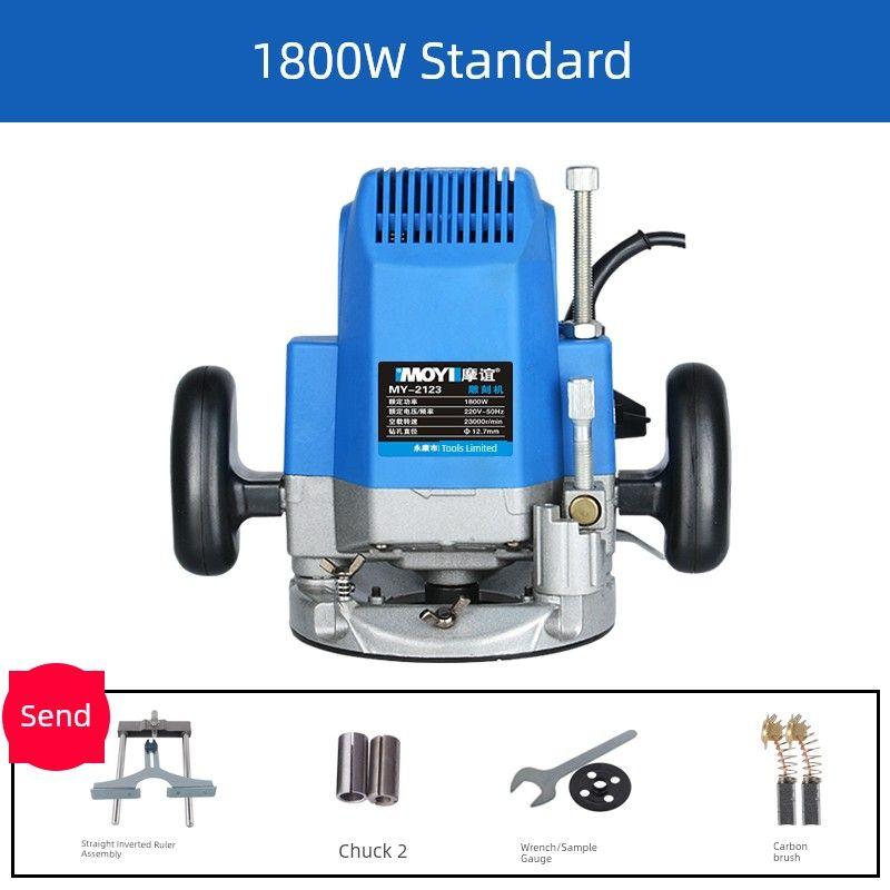 

Gong Machine Multi-Functional Trimmer Woodworking Engraving Machine Slotting Machine Electric Router Tenon Woodworking Handy Gadget Electric Tools 1800W Standard