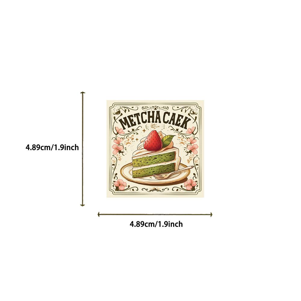 10/30/50pcs Retro Food Cake Noodle Cartoon Stickers Aesthetic Decals Waterproof DIY Fridge Laptop Vintage Decoration Sticker