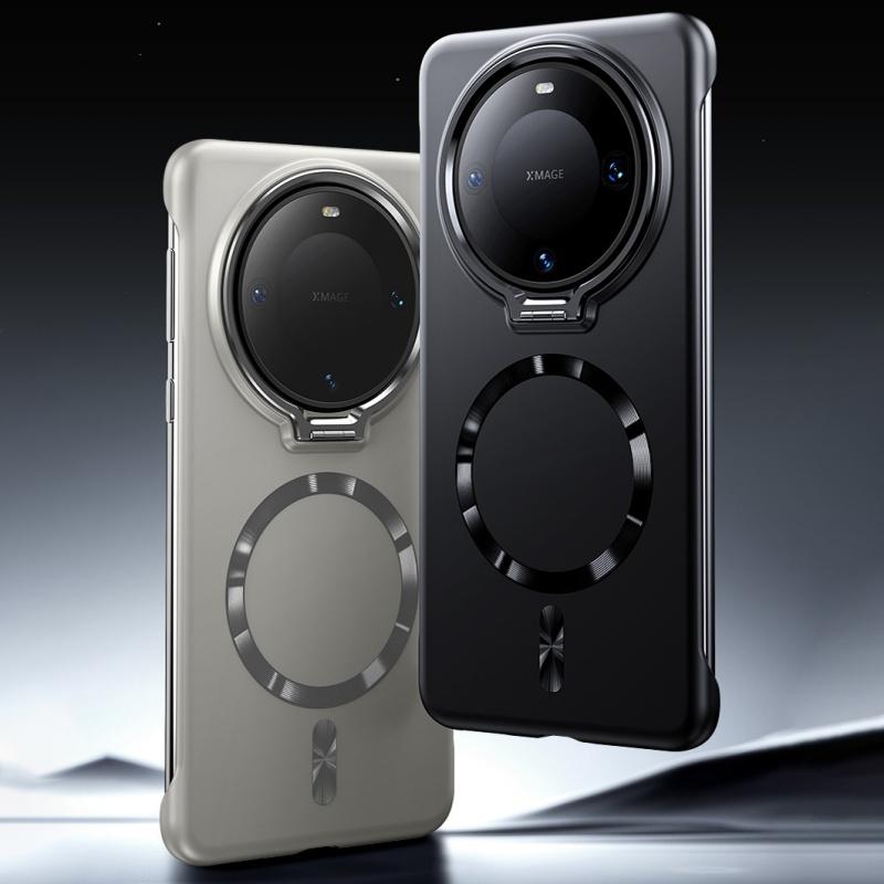 Ultra Thin Magnetic Stand Case For Huawei Pura80 Pura70 P80 P70 Mate 70 60 Pro Plus For Magsafe Armor Frameless Cover